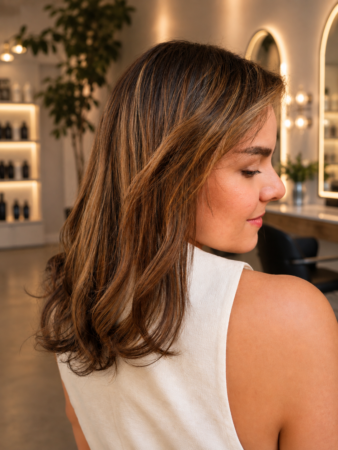 Hair stylist and client